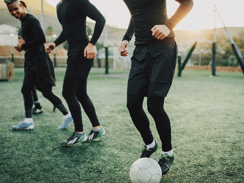 Students playing football
