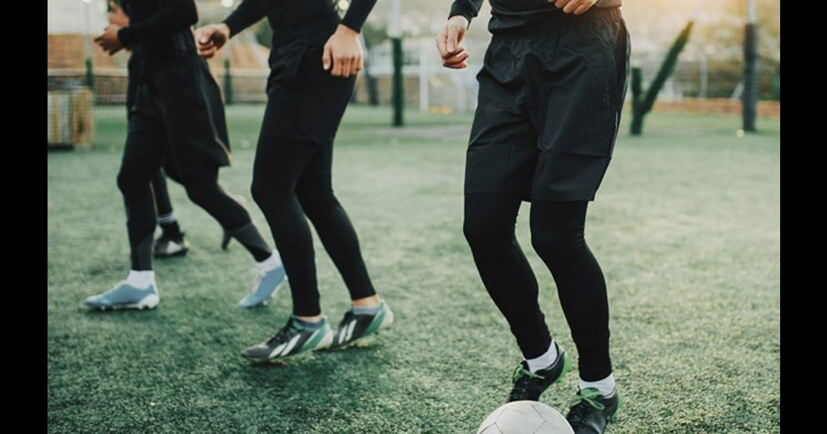 Students playing football